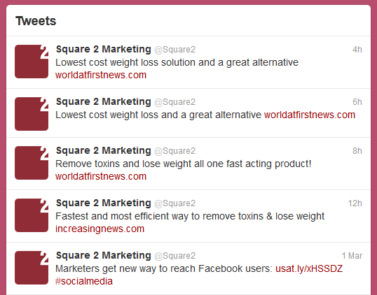 Square 2 Tweets